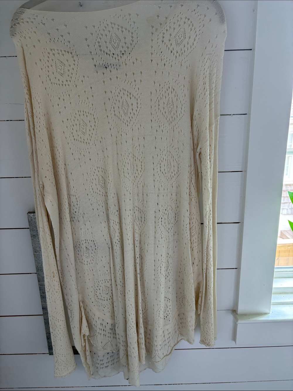 Mes Demoiselles Cream Openwork Lightweight Knit Sweater